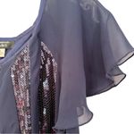 Essentials‎ By A.B.S Sequin Swing Dress Women's Medium Navy Whimsigoth 80s Fairy Blue Photo 2