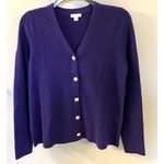 J. Jill Cardigan Sweater Women's XS Purple Button Front V Photo 0