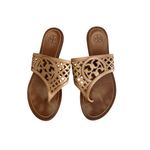 Tory Burch  Tan Leather Logo Sandals Size 7 Photo 2