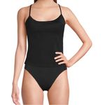 Lands' End New  Women's Tugless QuickDry Strappy Back Tankini Top Black 20W Photo 1