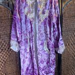 Vintage Purple and Cream Kimono with Gold Beading Size M Size M Photo 0