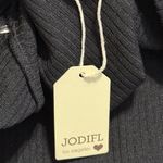 JODIFL  women's small solid black ripped open front cardigan side slits pockets Photo 5