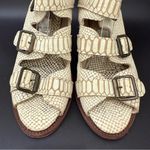 FREEBIRD by Steven Quail Ivory Textured Snake Leather Buckle Gladiator Sandals 9 Photo 5
