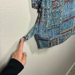 J.Jill Paisley Patchwork Print Long Sleeve Tunic Size Large Blue Photo 3