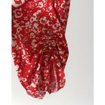 Coolibar‎ Women's Long Ruched Swim Shirt S Red UPF 50+ Floral Tropical Rashguard Size 4 Photo 2