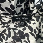 Well Worn  women's size XXL white and black floral blouse 3/4 sleeve, new no tag Photo 3