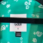 CAbi  Green Ditsy Floral Short Sleeve Blouse Womens S V Neck Shirt Top Casual Photo 7