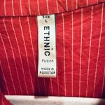 Ethnic Fuzion Embroidered Dress Striped Cotton Casual Summer Dress Red Size L Size L Photo 1