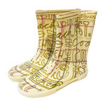 Coach Vintage  Ursula Gold Ivory Women’s Waterproof Rain Boots Size 8 Photo 0