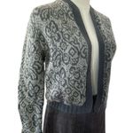 American Vintage Vintage OOAK hand knit open front cardigan in gray & cream medium Photo 1