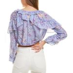 Love Shack Fancy  Floral Ruffle Popover Crop Blouse Top Purple/Blue Women's Size XS Photo 1