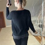 Anthropologie | Pins + Needles: Black Lace Hem Sweater Photo 1