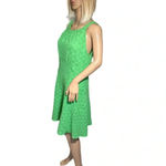 New York & Co Dress Sleeveless Kelly Green Eyelet Fit Flare Size 8 Medium EUC Photo 5