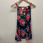 Paper Crown x Rifle Paper Company Rose Floral Design High Low Tank Blouse XS Blue Photo 7