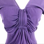 YIGAL AZROUEL purple rayon draped mini Pleated Dress Sz 1 Photo 5