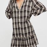 Free People  Red Moon Plaid Mini Dress in a neutral combo color size XS Photo 0