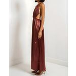 STAUD Sidney Halter Maxi Dress, Tawney Port, Medium Photo 2