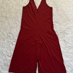 Athleta Jumpsuit Sarasota Wide Leg Cropped V-neck Sleeveless Belted Rust M Photo 5