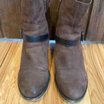 Franco Sarto Brown Leather Ankle Boots with Buckles Photo 2