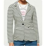 Superdry striped nautical ecru navy jersey blazer size Small Photo 1