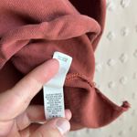 Aerie  Lace Up Oversized Hooded Long Sleeve Sweatshirt Sz XS‎ Rust Red Photo 5