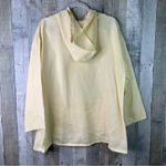 Bryn Walker  Size Small (Oversized) 100% Linen Yellow Hoodie Shirt With Pockets Photo 4