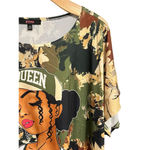 Glowup Couture T Shirt Womens 1X Queen Short Sleeve Camo NY Brooklyn Graphics Photo 2