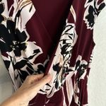 Ralph Lauren Burgundy Black Stretch Faux Wrap Dress Dark Floral Office Size 6 Photo 3