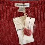 Tommy Bahama NWT  Shimmer Balloon Sleeve Tango Red Wool Blend Sweater Photo 5