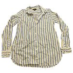 NWT J Crew Striped Classic Fit Boy Shirt Button Top Blue Yellow White Women’s‎ 2 Photo 0