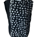 AllSaints Black White Silk Floral Stud Top US 4 UK 8 Sleeveless Printed In Italy Photo 0
