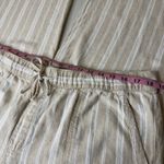 Gap Pants Womens XL Khaki Linen Blend Striped Pull On Wide Leg Boho 27” Photo 2
