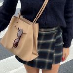 8 Other Reasons  Vegan Pebbled Leather Slouchy Bucket Bag Tan/Beige Photo 1