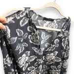 All Saints Dark Gray Shift Floral Lace Cold Shoulder Boho Dress - Large Photo 8