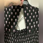 Anthropologie *** Dasha Smocked Black Floral Print Midi Dress Photo 12