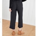 Jenni Kayne Silk Black Unlined Lightweight Tie Belt Cropped Wide Leg Pants Sz 4 Photo 1