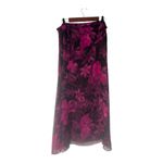 Dana Buchman Vintage 100% Silk Skirt Black & Pink Floral Print Size 16 Photo 4