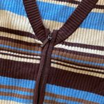 Urban Outfitters Witty fox ribbed striped y2k sweater tank brown blue medium NEW NWT Photo 3