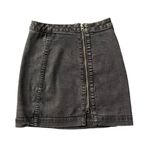 Free People  Black Zip Up Denim Pencil  Mini Skirt Photo 1