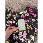 H&M NWT  Open Tie backed Mini Dress Puff Sleeves Black/floral XS Cottagecore Photo 4