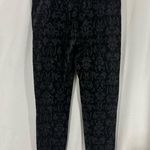 Floral Corduroy Pull On Skinny Pants Womens Medium Grey Goth Gray Photo 5