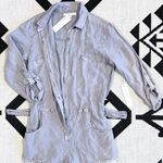 Young Fabulous and Broke Gray Linen Blend River Driftwood Frayed Hem Romper Small Photo 12