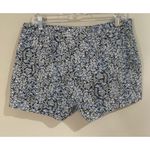 Banana Republic Blue Floral Hampton Fit Cotton Shorts - Size 6 Photo 1