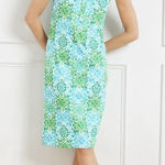 Talbots  Green Medallion Effortless Jersey Polo Sleeveless Dress Size 2X Photo 0