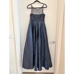 Monique Lhuillier ML Francesca Puff Ball Gown Dress in Navy Blue Size 10 Photo 5