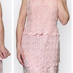 Vintage 1960s Powder Pink Floral Lace Sleeveless Sheath Midi Dress, sz. S Photo 10