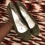 90s Y2K Preppy Whimsygoth Coquette Green Leather Suede Bow Plaid Kitten Heels Pumps Babydoll Patchwork #cottagecore Photo 1