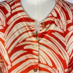 J.Crew Jackie Cardigan Sweater Palm Print Gold Buttons Size M F8269 Merino Wool Photo 1