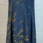 LuLaRoe Mimi Knit Shawl Wrap Poncho Blue One Size Fringe Button Front Photo 5