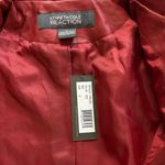 Kenneth Cole "Reaction" Faux Leather Red zip up Jacket Women size Medium Photo 7